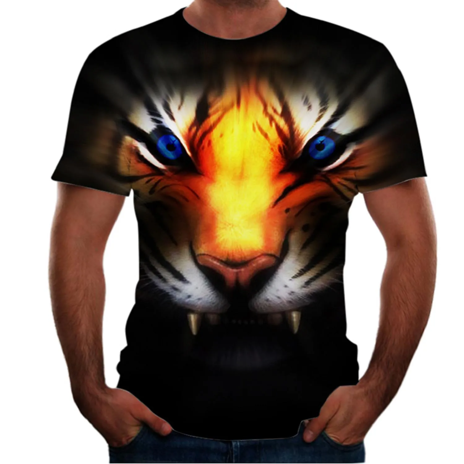 Hip Hop Sportwear Punk Casual Automne Hommes Cool Imprimer Le Tigre Animal 3d T-shirt 002