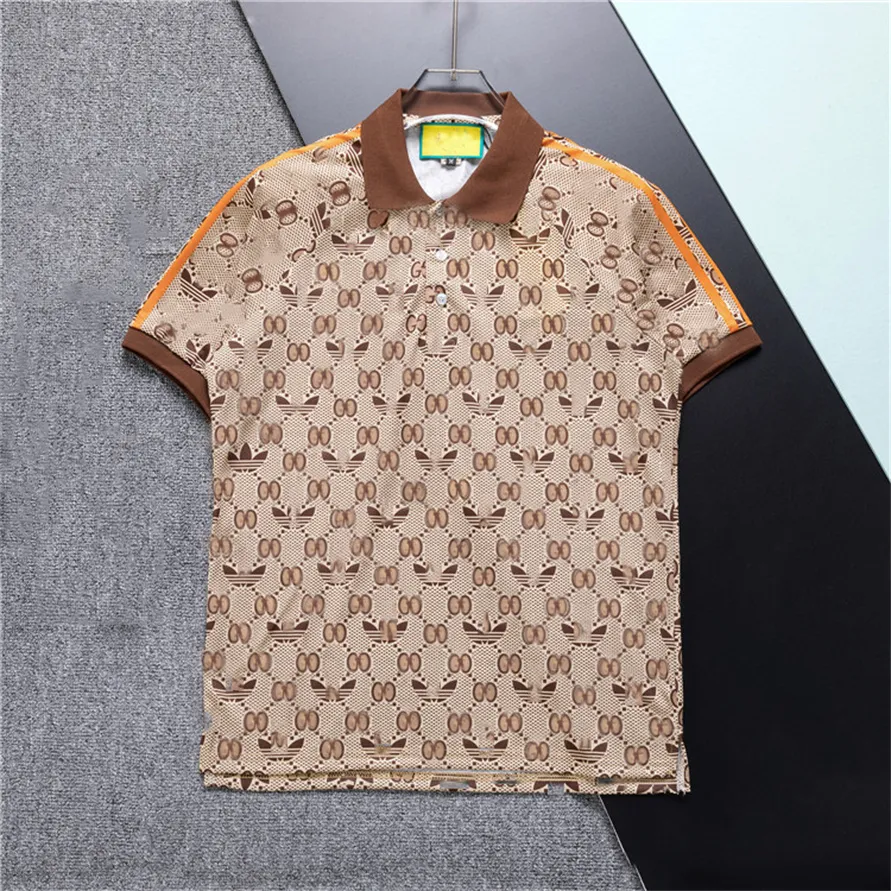 Mens Classic Polo Shirt Gold Button Luksusowe koszule polo Włochy męskie ubrania krótkie rękawie moda swobodna męska koszula