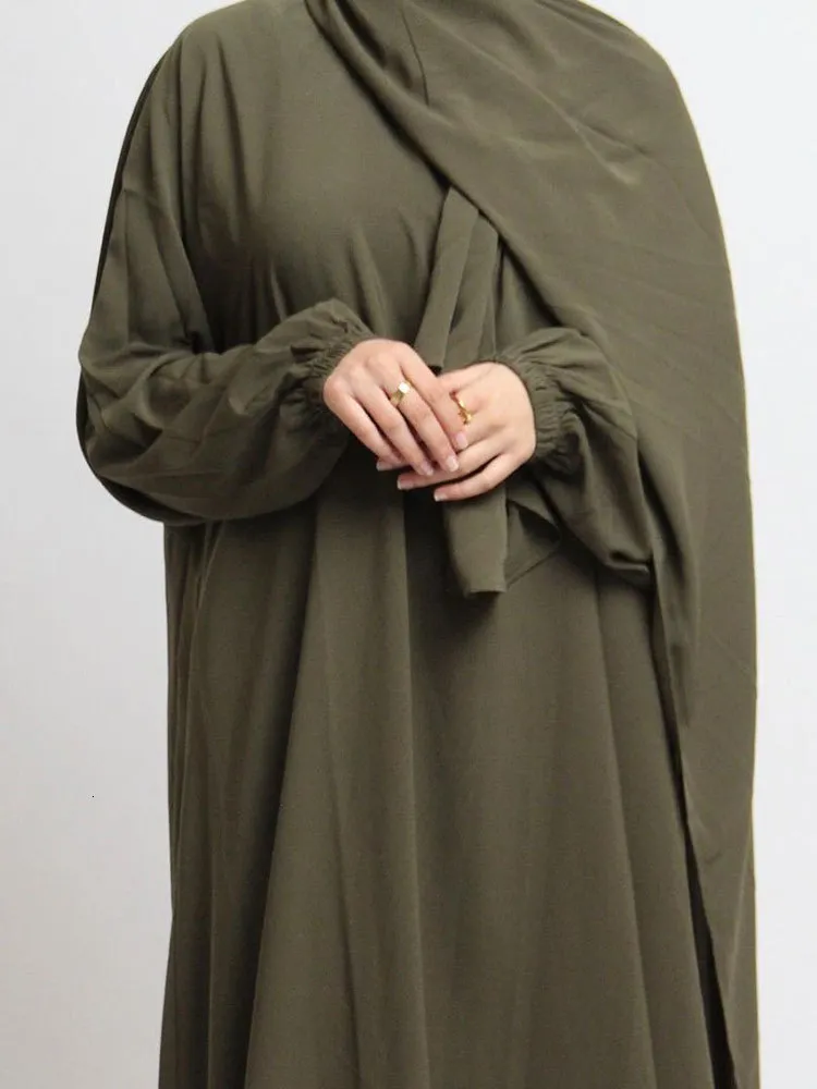 Ethnic Clothing Hooded Abaya Jilbab for Women Nida Ramadan Muslim Hijab Long Dress Prayer Outfit Islamic Dubai Turkish Modest Abayas 230529