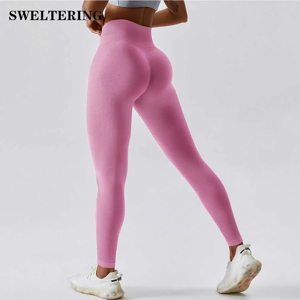 Calças femininas Capris Gym Leggings Alta cinta