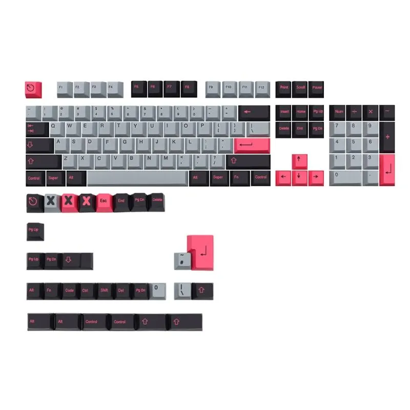 Acessórios 8008 Chap PBT PTBT DYE SUBlimação Processo de keycap 134key perfil de cerejeira 1.75U 2U turno para teclado mecânico