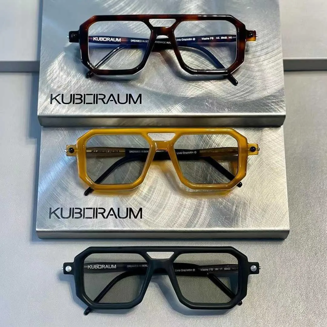 Designer Kuboraum cool Super luxe de haute qualité avec boîte d'origineMarque de mode allemande kuboraum nouveau P8 grandes lunettes à monture carrée optique