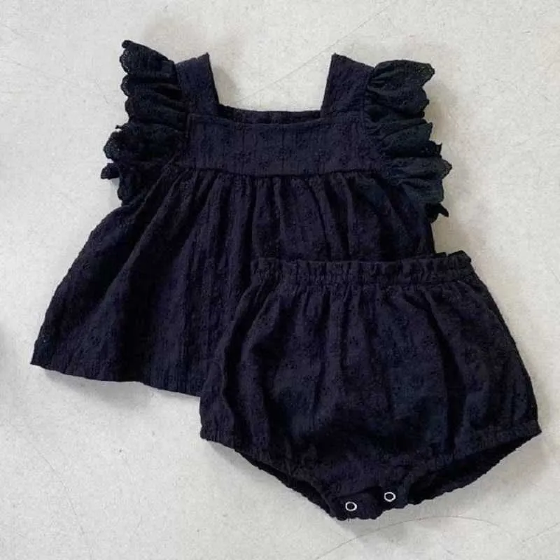 Ensembles de vêtements 0-5 vieux bébé garçon été et fille mince coton haut à bretelles short élastique costume gilet décontracté