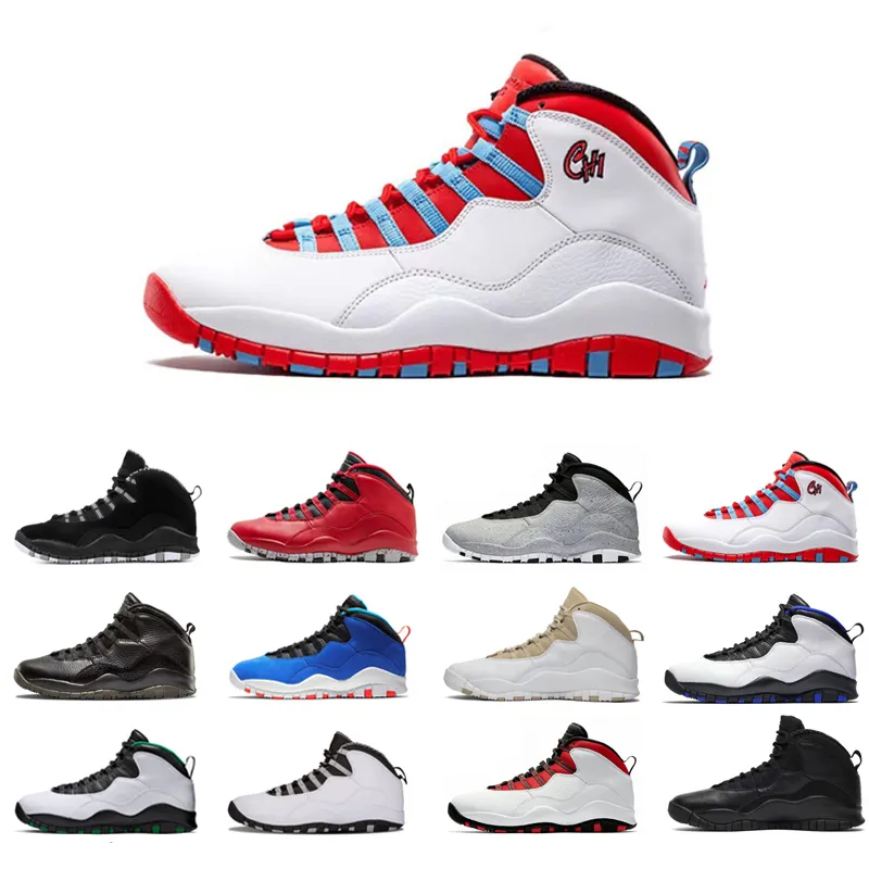 Scarpe da basket 10 10s Mens Black out White Cement Huarache Light Drake Seattle Steel Grey Orlando lino Uomo Scarpe da ginnastica Sport all'aria aperta Scarpe da ginnastica