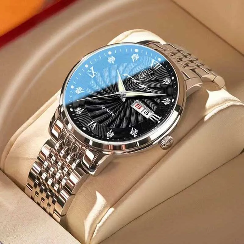 Leisure Sports Quartz Luxury Brand Business Gold Men's Wristwatch Weekly Clock Recio Masculino 2022 G230529