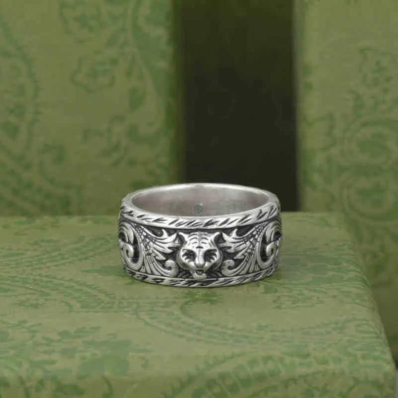 bijoux de créateur bracelet collier anneau vieux tête relief rotin motif personnalisé couple anneau pour hommes femmes
