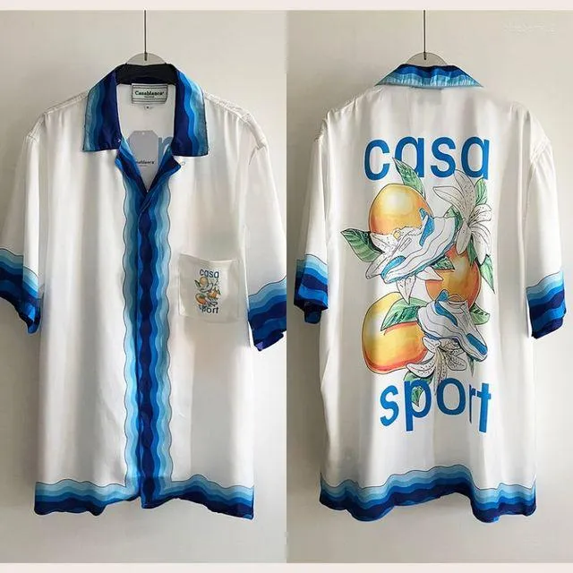 Men s Casual Shirts Mens Designer Station Square Urban Travel Pearl Print Short Sleeve Hawaiian Shirt For Menwomen