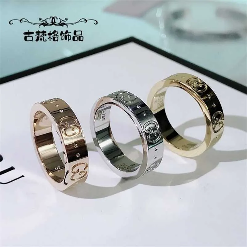 Дизайнерское ювелирное ожерелье кольцо кольцо мужчина мужчина -любители та же самая красота простые приливы пары розового золота кольцо