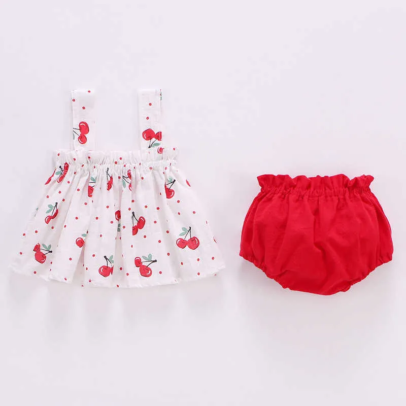 Set di abbigliamento 2 pezzi/set vestiti estivi sottili per neonati per ragazze set stampa mini abito e pantaloncini vestito infantile 6-24 mesi