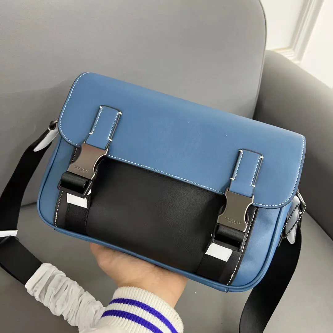 Toppdesigner axelväska unisex handväska crossbody väska enkel axelväska plånbok äkta läderduk