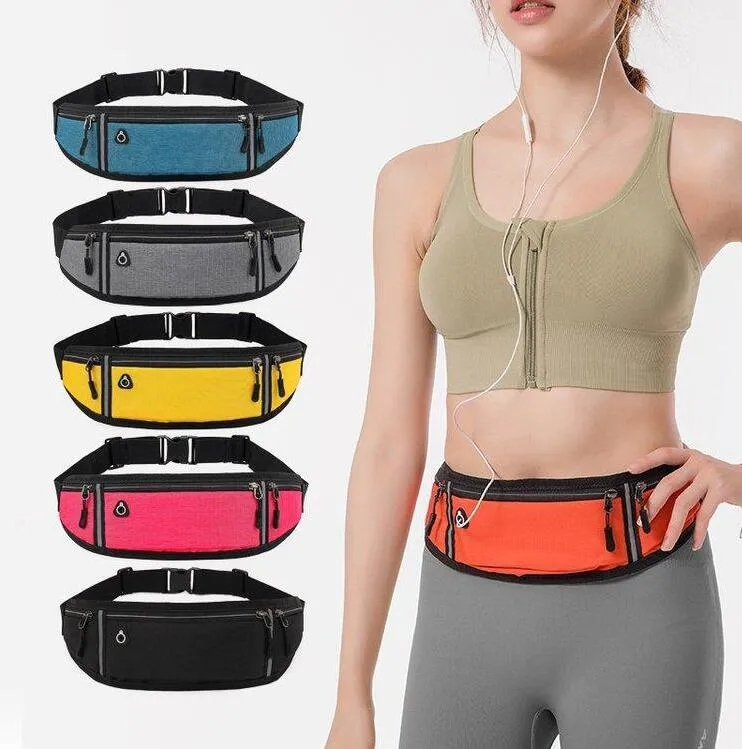 Koşu Kemer Fanny Pack Yansıtıcı Bel Çanta Kadınlar İçin Erkekler Tuval Kalite Elastik Sport Jogging Koşu Serseri Çantaları