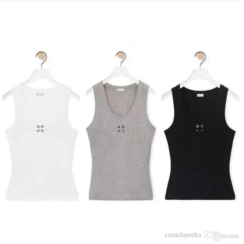 Dames Knits Tee Designer Borduurvest Tanktop Mouwloos Ademend Gebreide Pullover Damessporttops