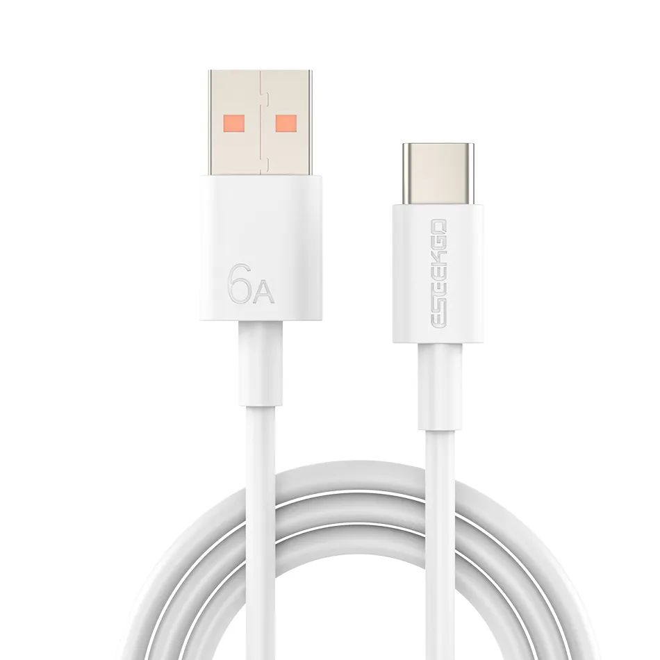 ESEEKGO 6A Super Fast 100W USB Type C Cabo de dados de carregamento 1M 3FT Android Cabo de carregamento rápido Linhas adaptadoras para Huawei Xiaomi Samsung