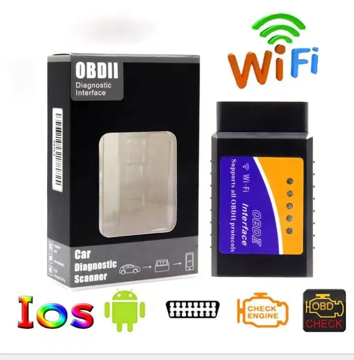 자동 WiFi OBD 스캐너 ELM327 OBD2 Wi -Fi V1.5 자동차 진단 도구 ELM 327 코드 리더 지원 Android/iOS Windows
