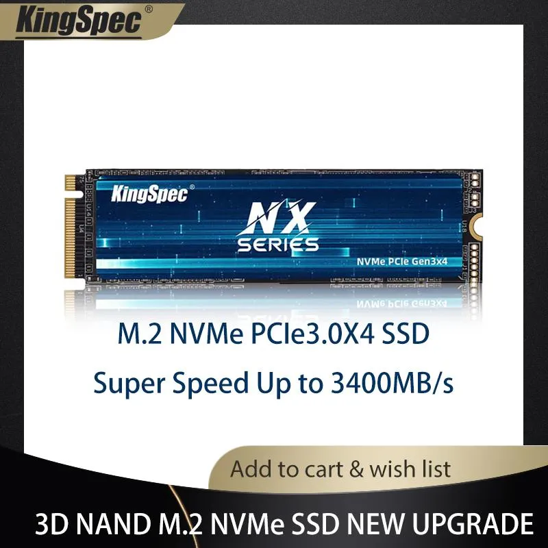 Enheter SSD Kingspec NVME M2 512GB 256 GB 1TB M.2 2280 SSD PCIe3.0 X4 Internt fast tillstånd Drive Disk NVME PCIe 4 för bärbar dator skrivbord