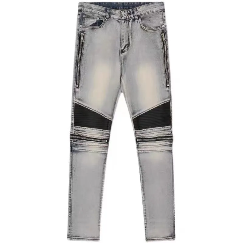 Biker jeans no rips sale