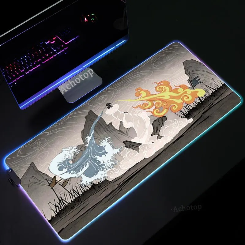 Rests Avatar Son Airbender Mouse Pad PC Gamer Bilgisayar Anime Klavye Mat RGB Aydınlık Büyük Mousepad Klavye Masası