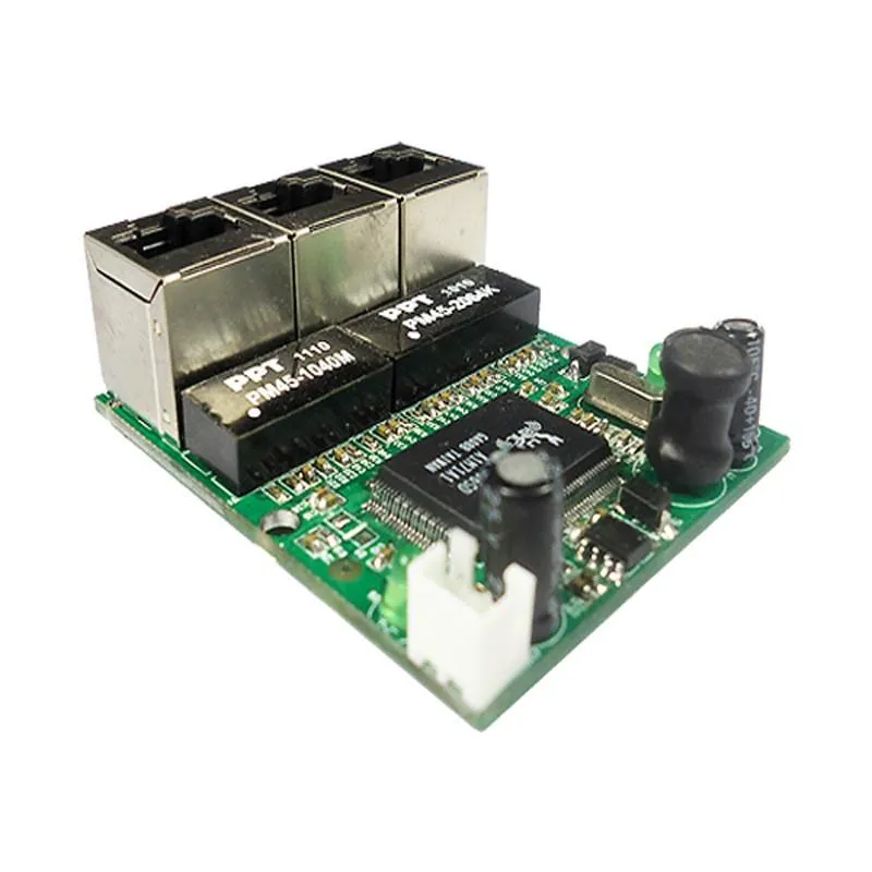 Переключатели OEM -производители компании Direct Sell Realtek Chip Rtl8306E Mini 10/100 Мбит/с RJ45 LAN Hub 3 Port Ethernet Switch Плата печатной платы