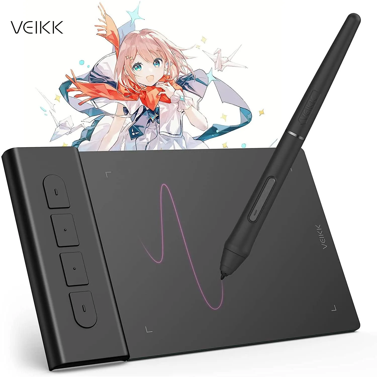 Tabletter Veikk Creator Pop VK430 4x3 Inch Graphics Ritning Tablet med 8192 nivåer Stöd med Windows Android Mac Chromebook för OSU