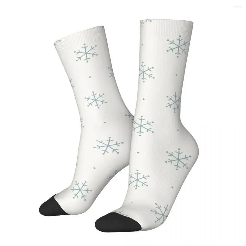 Herrensocken Hip-Hop Schneeflocke Weihnachten Urlaub Winter Basketball Polyester lang für Unisex atmungsaktiv