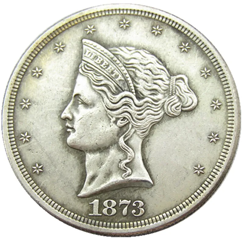 USA 1873 Koronet Coronet Trade Dollar Wzory srebrnej monety kopaty