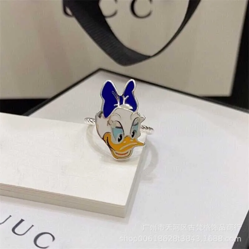 designer jewelry bracelet necklace ring cute cartoon Daisy RING 925 casual style color enamel women's ring