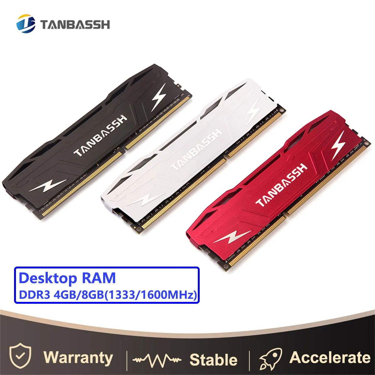 Chrapanie promieniowania Tassh DDR3 8GB 1600 MHz 1866 MHz Pamięć pulpitu 240pin 1,5V Dimm radiat