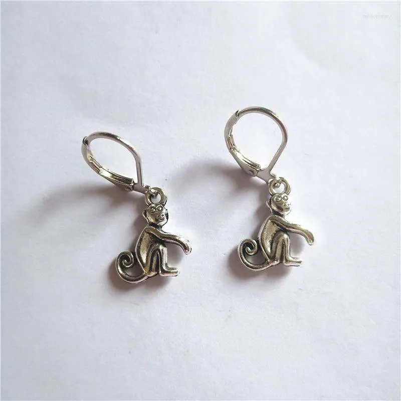 Backs Earrings Cute Monkey Leverback Clip Dangle Geek Jewellery Quirky Zodiac Gift