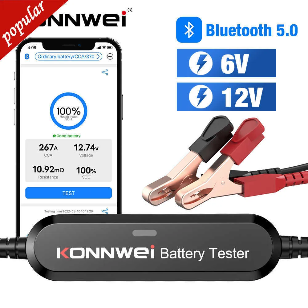 Nouveau KONNWEI BK100 Bluetooth 5.0 testeur de batterie de moto de voiture 6V 12V moniteur de batterie 100 à 2000 CCA outils de Test de démarrage de charge