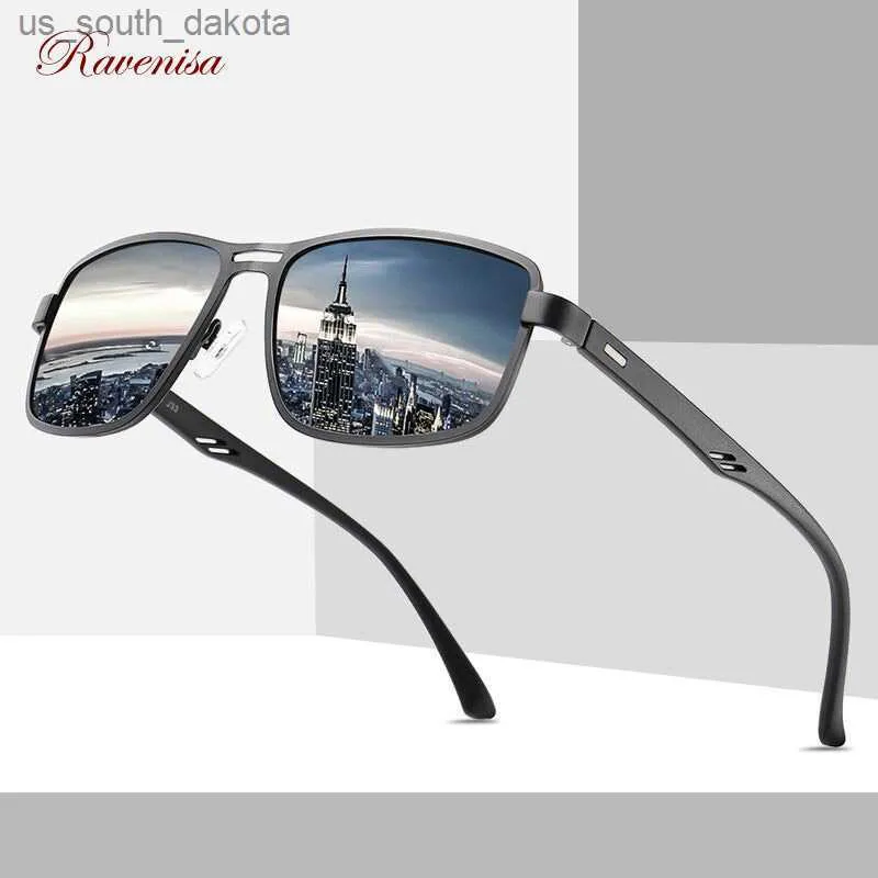 サングラスRavenisa 2020新しいファッションサングラスメン偏光四角い金属フレーム男性サングラス
