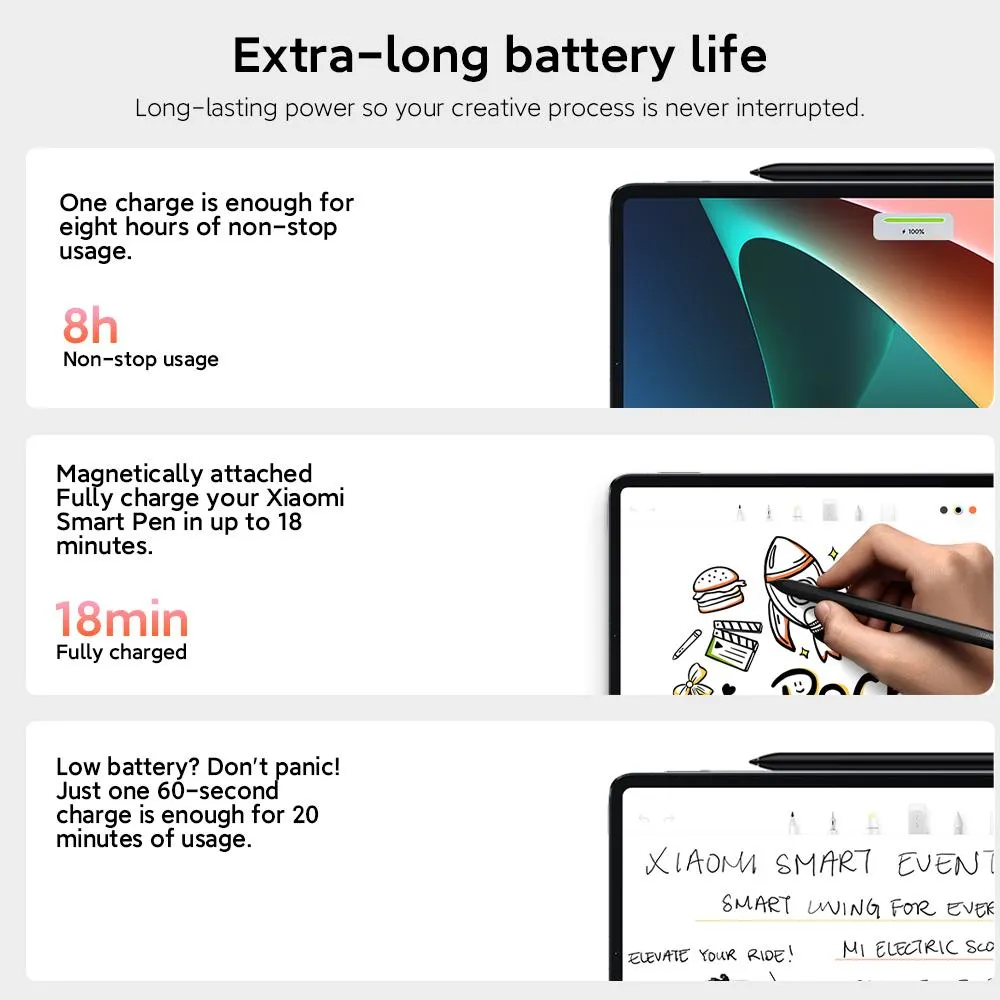 Xiaomi-Stylet et pointe pour tablette Xiaomi Pad 5 Pro, stylet intelligent,  taux d'échantillonnage de