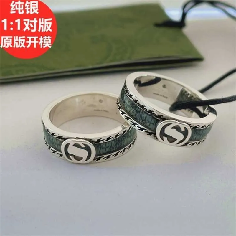 designer sieraden armband ketting ring percha marmer groen emaille mannen vrouwen met dezelfde stijl liefhebbers gepersonaliseerde oude wijsvinger ring