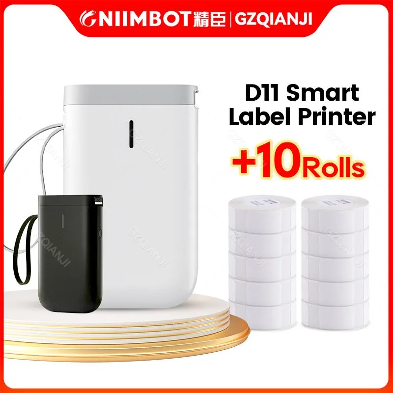 Skrivare Niimbot D11 Trådlös etikettskrivare Portable Pocket Sticker Maker Bluetooth Thermal Label Machine Fast Printing Mini Impresora