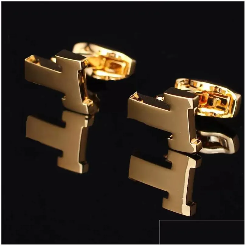 Manschettlänkar Luxury Designer Classic French Cufflinks For Men Drop Delivery Jewely Tie Clasps DHM7X