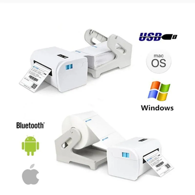 プリンターサーマルバーコードラベルプリンターEpacketミニプリンターUSB Bluetoothプリンター印刷幅40110mm電子表面シングル