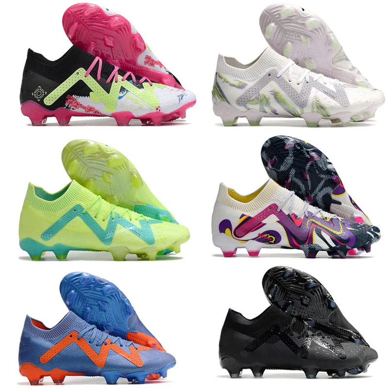 Botas de futebol de qualidade Futuro Ultimate FG Ghost Baixa Versão Alta Malha Sapatos de Futebol Chuteiras Mens Hard Natural Lawn Training Lithe Confortável Sapatos de Futebol