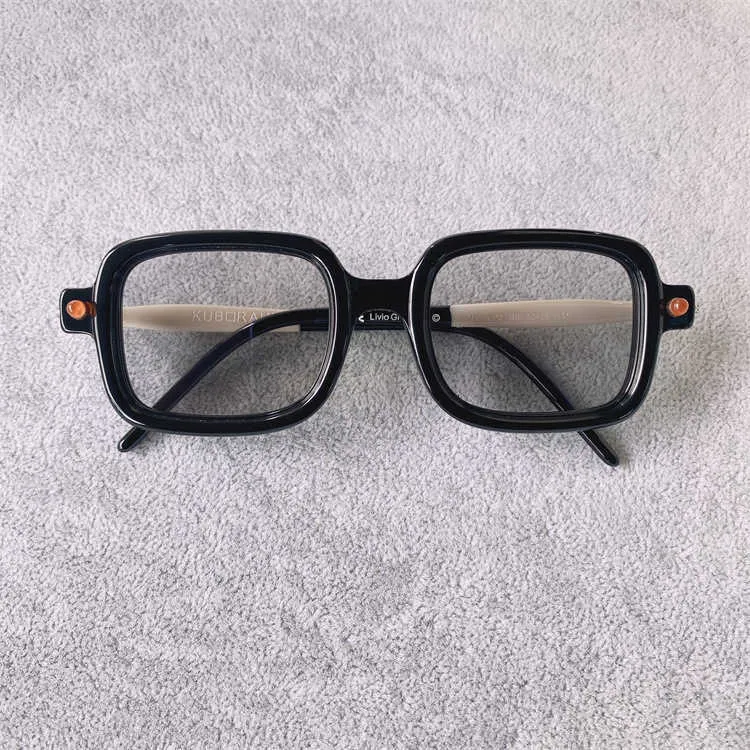 Designer de óculos de sol top Kuboraum, estilo linear forte, pioneiro, armação de combinação neutra, com caixa de logotipo