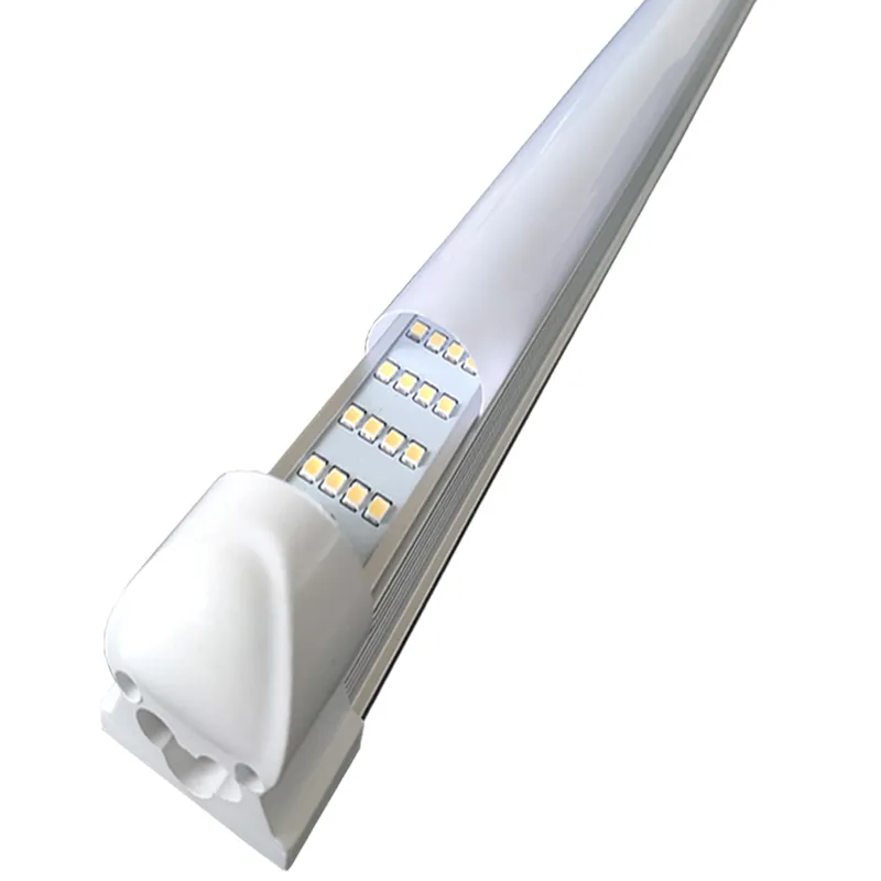 144W 72W 8FT 4FT LED Shop Light 6000K White 4 Row T8 LED Tube Light Fixture Glassed Milky Cover Sottobanco Armadietto Plug and Play con interruttore ON/Off crestech888