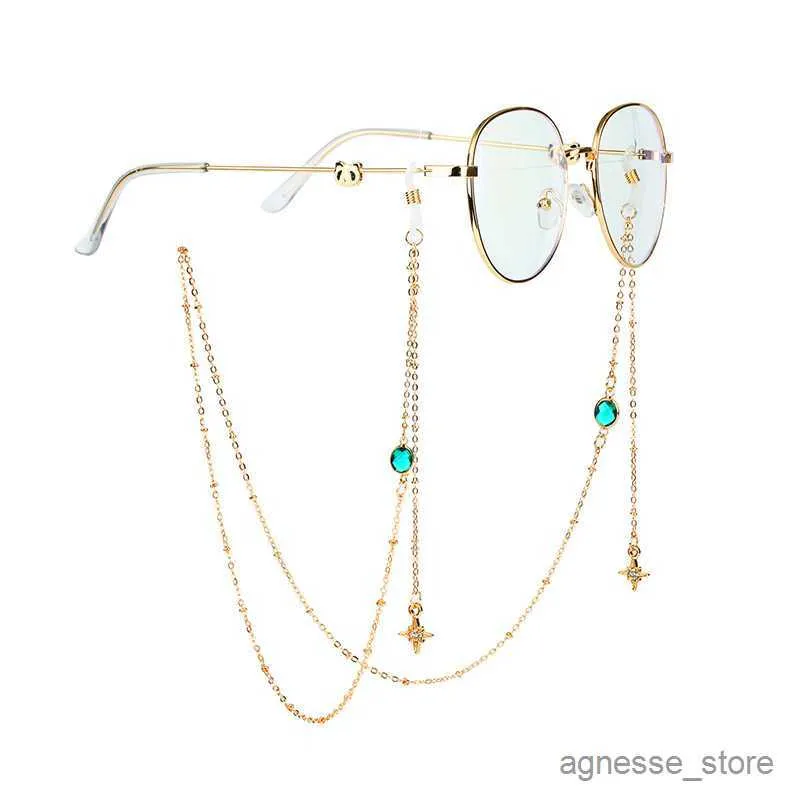 Gözlük zincirleri renkli cam gözlük zinciri ile kolye metal boncuklu kadınlar güneş gözlükleri aksesuar kolye hediye maskesi asılı ip R230530