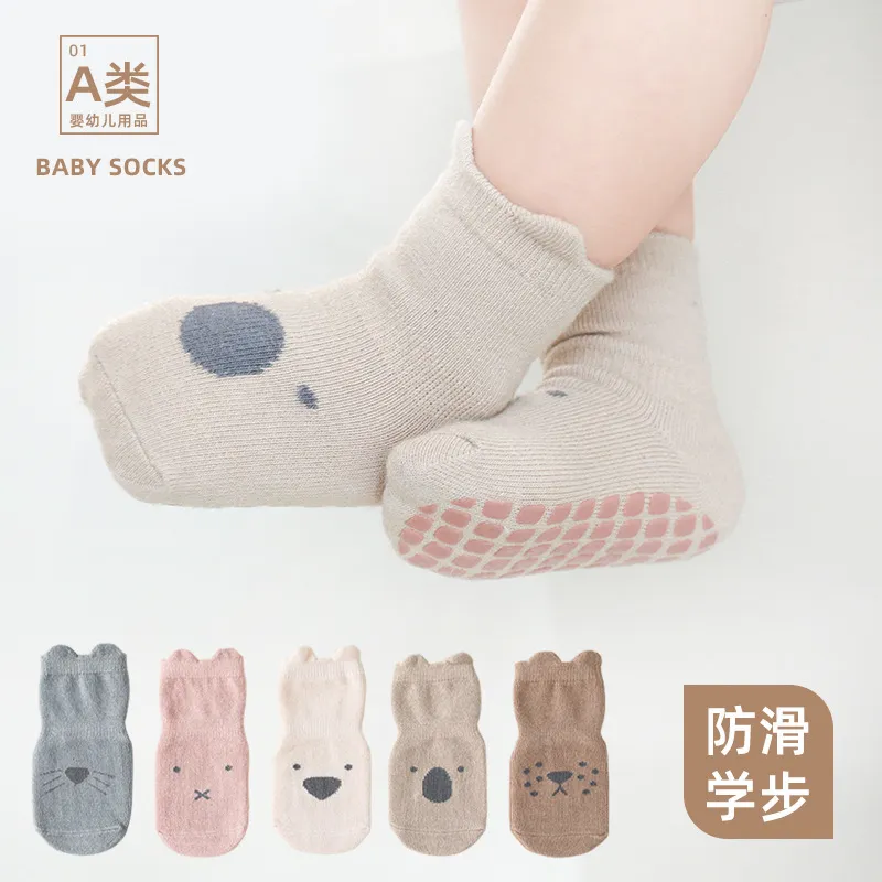 Calzini per bambini inverno autunnali calzini da pavimento in cotone pettinato di calzini da bambino non slip