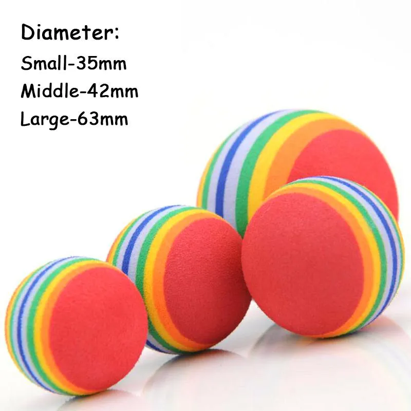 Toys 5pcs EVA Foam Balls Pet Dog Cat Toy Ball Soft Rainbow Balls Playing Chewing Rattle Scratch Training Rubber Toy Interactive Toys