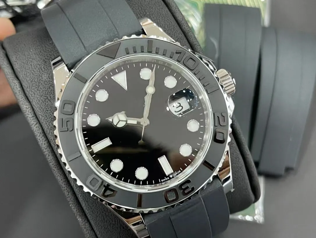 Z oryginalnym pudełkiem męskie zegarek Ceramika Wysokiej jakości mistrz automatyczne zegarki na rękę 40 mm męskie zegarki 904L Sapphire Sapphire Sapphire Noc
