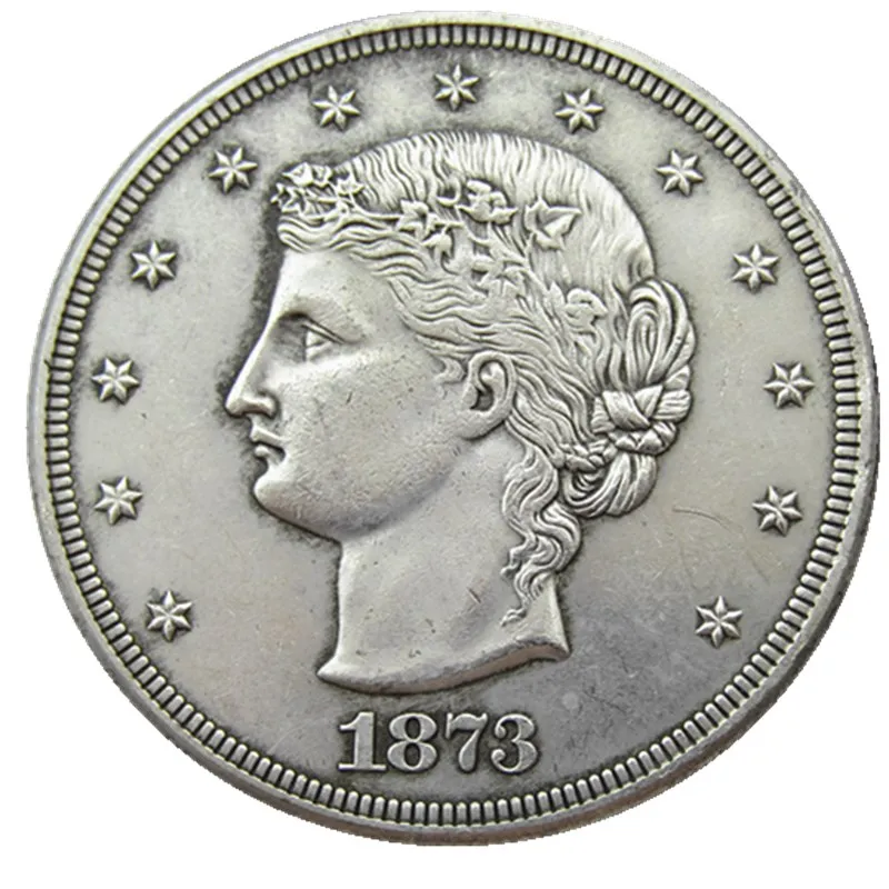 USA 1873 "Buste fronçant les sourcils" Trade Dollar Motif Argent Plaqué Copie Pièce