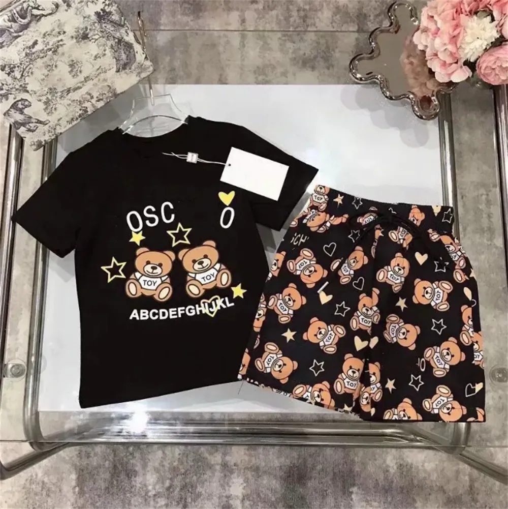 22ss Designer Designer Clowe Set Letter Bear Childrens per bambini Short Shorts Shit Shorts Stim Brand Boys Abbigliamento Tendi di cotone 90-160