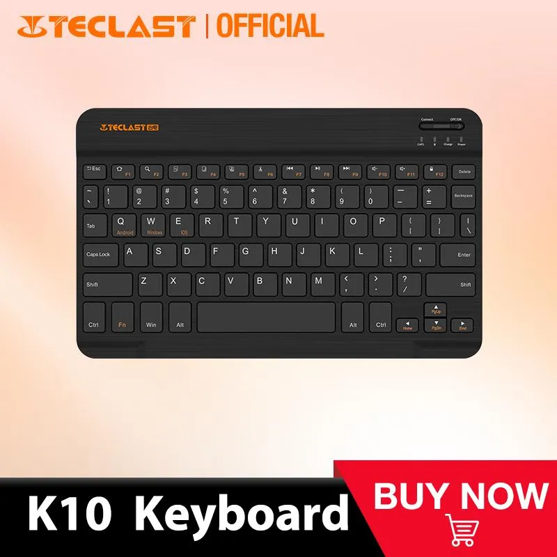 Claviers Original Teclast K10 Bluetooth Clavier pour tablette pour Windows Android iOS System Wireless pour Teclast M40 P20HD M40 Pro P80X