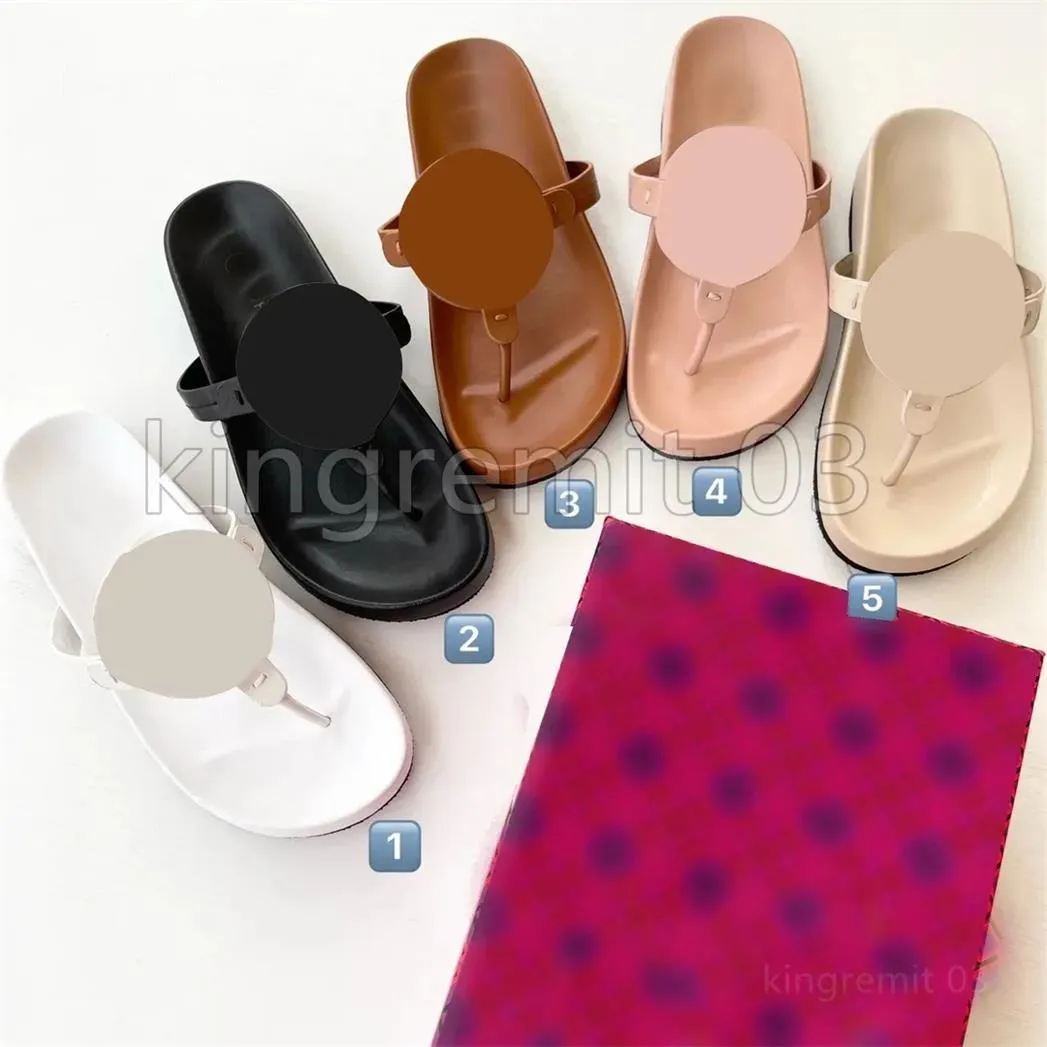 Pantoufles de créateurs Tongs Femmes Slide Sandales d'été Mode Plage Intérieur Plat Couleur Bonbon Cuir Femmes Chaussures Dames Pantoufles