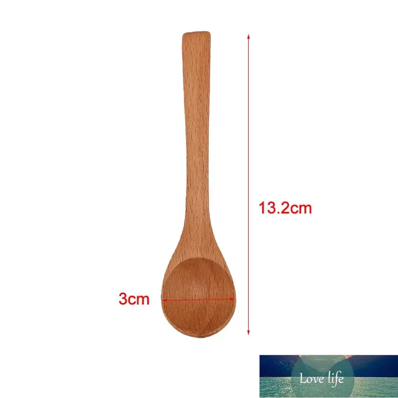 Classic en bois rond Bamboo cuillère à soupe à thé Coffee Salt Salt Poon Jam Scoop Tool Kitchen Tool Kids Kids Ice Cream Table Vole