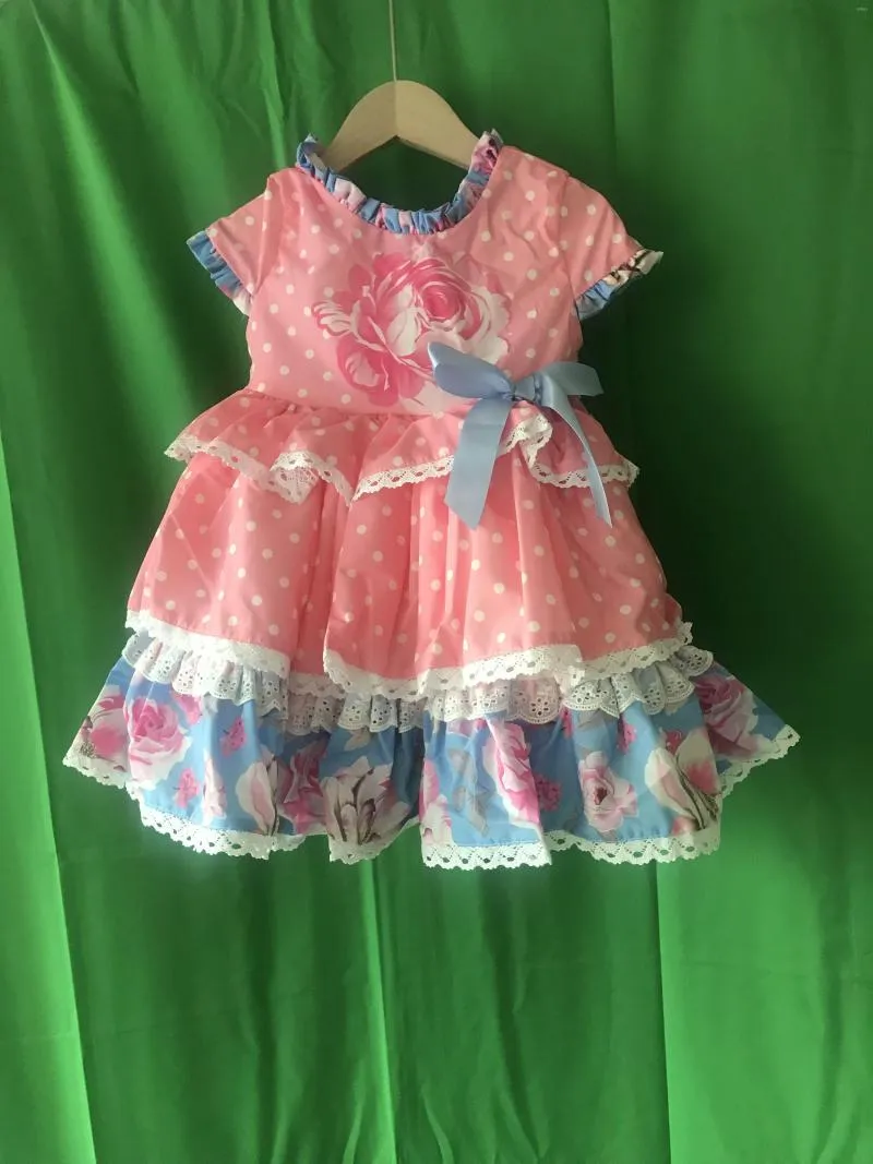 Sukienki dla dziewczynek hiszpańska sukienka w stylu lolita dziewczyny lato z krótkim rękawem dzieci księżniczka ubrania