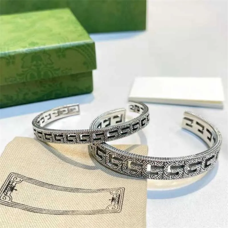 designer jewelry bracelet necklace ring high version wall square lattice wide narrow Bracelet men's women's used