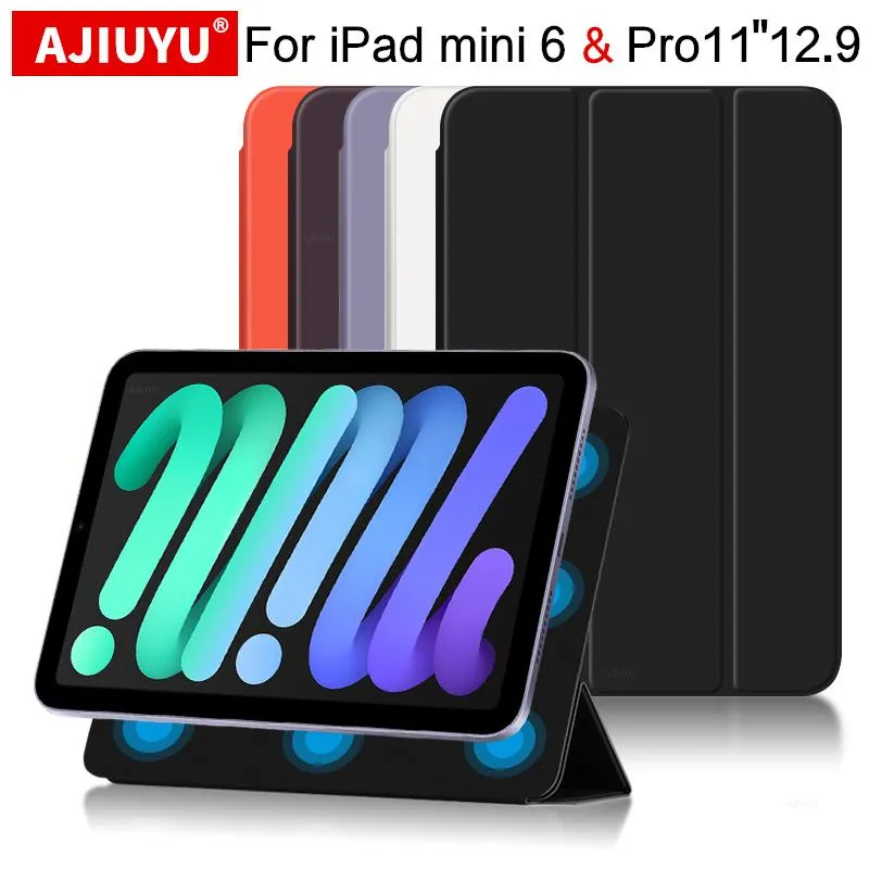 Case pour iPad Mini 6 Case Ultra Thin Magnetic Smart Cover Pro 11 12.9 2021 Mini6 Air 5 4 Tablette Apple Crayer Charge avec Auto Wake Up